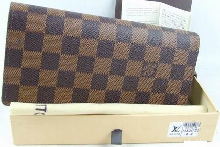 Louis Vuitton Purse Damier Fold Brown